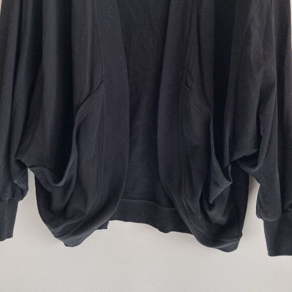 Sweaty Betty Womens Black Cora Cardigan Sweat Size Medium Open Front Cotton - Picture 5 of 9